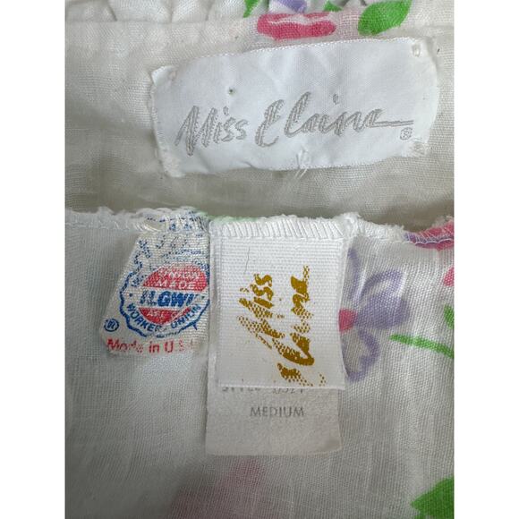 Vintage Miss Elaine Floral Seersucker Ruffle Housecoat Robe 70s 80s medium - Picture 11 of 16